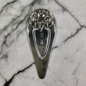 Vintage S. Kirk & Son Repousse Sterling 9 Bookmark Rose Floral Motif